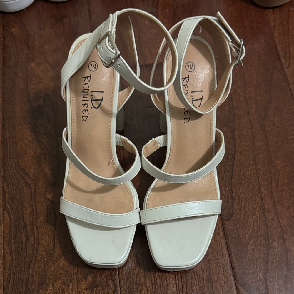 Women's Cream Strappy Sandals
